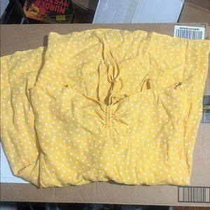 Forever 21 Yellow Polka Dot Backless Dress